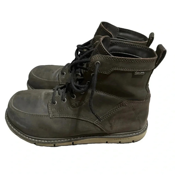 🥾 KEEN Men’s San Jose 6” Waterproof Aluminum Toe Work‎ Boots Brown Sz 10 🥾 - Picture 2 of 7